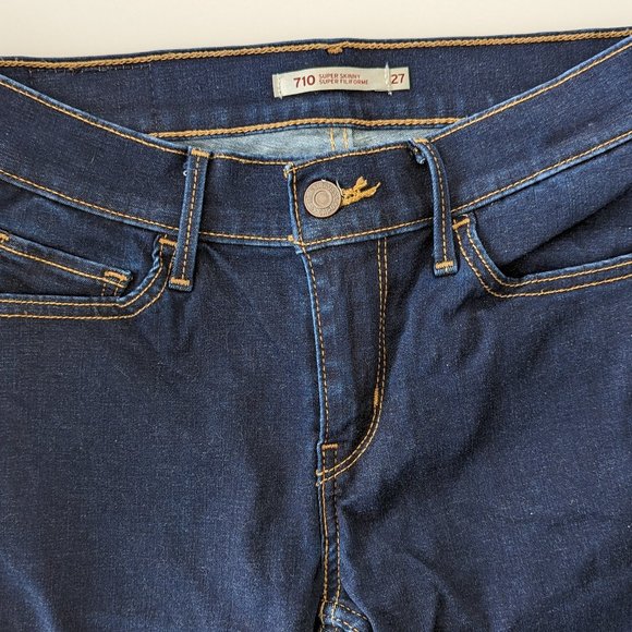 NWOT Levi's 710 Super Skinny Dark Blue Jeans Size 27 - Picture 5 of 8